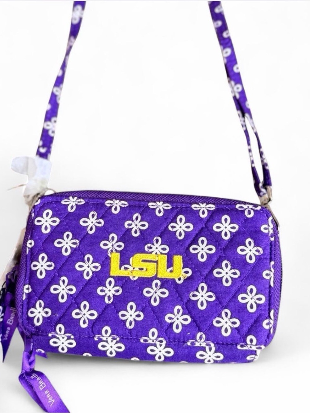 Vera Bradley Purple Quilted LSU Crossbody